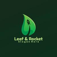 Leaf rocket logo illustration vector