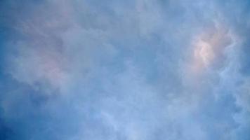 White cloud and blue sky background with copy space photo