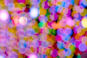 Colorful pink orange red bokeh background of Christmas lights and New year photo