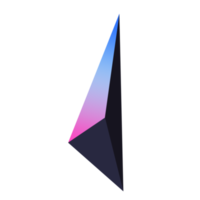 illustration de dégradé de forme triangle 3d dans une couleur tendance. les formes colorées. élément créatif dans un style contemporain. png