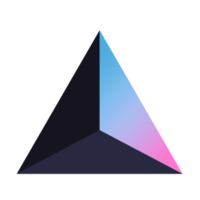 triangle 3d shape gradient illustration in trendy color. the colorful shapes. creative element in contemporary style. png