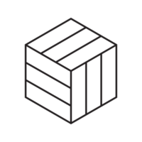 signo geométrico de línea abstracta en formas de cubo. colección mínima de logotipos. adorno simple para el patrón. png