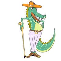 Funny mr. Crocodile, nursery vector illustration.