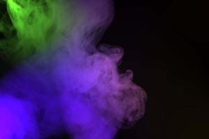 Abstract smoke isolated on black background,Rainbow powder photo