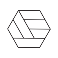 sinal geométrico de linha abstrata em formas de hexágono. coleção mínima de logotipos. ornamento simples para padrão. png