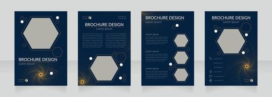 Progressive science researching blank brochure design. Template set with copy space for text. Premade corporate reports collection. Editable 4 paper pages vector