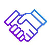 Handshaking pixel perfect gradient linear vector icon. Business partnership. Corporate collaboration. Thin line color symbol. Modern style pictogram. Vector isolated outline drawing