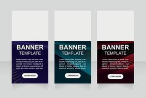 Dark color minimalist business web banner design template. Vector flyer with text space. Advertising placard with customized copyspace. Printable poster for advertising