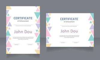 logro en el conjunto de plantillas de diseño de certificado español. diploma vectorial con copyspace y bordes personalizados. documento imprimible para premios y reconocimientos vector