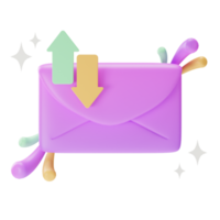 object ui-pictogram, e-mail uploaden en downloaden, 3d illustratie png