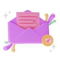 icono de la interfaz de usuario del objeto, enviar correo electrónico, ilustración 3d png