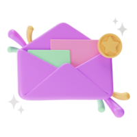 Objekt-UI-Symbol, E-Mail-Favorit, 3D-Illustration png