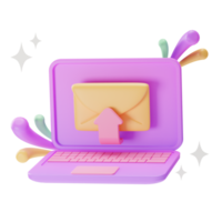 elemento de objeto ui, enviar correo, ilustración 3d png