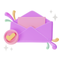 interfaccia utente elemento oggetto, successo e-mail, illustrazione 3d png