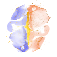 pittura di arte fluida astratta di lusso naturale nella tecnica dell'inchiostro dell'alcool. carta da parati tenera e sognante. miscela di colori creando onde trasparenti e volute dorate. per poster, altri materiali stampati png