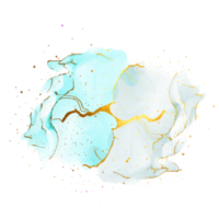 pittura di arte fluida astratta di lusso naturale nella tecnica dell'inchiostro dell'alcool. carta da parati tenera e sognante. miscela di colori creando onde trasparenti e volute dorate. per poster, altri materiali stampati png