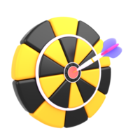 3d icon dart board with arrow for business target png