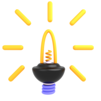 idée d'illustration 3d avec des icônes d'ampoule