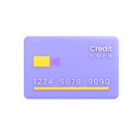 cartão de crédito do ícone 3d png
