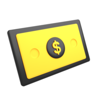 3d icon paper dollar money gold bills png