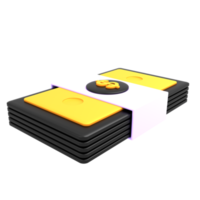 pacote de pilha de dinheiro de dólar de papel ícone 3d