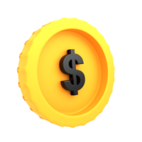 monete d'oro del dollaro dell'icona 3d png