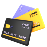 tarjeta de crédito de ilustración 3d png