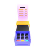 3d render ilustración pos terminal para pago de facturas png