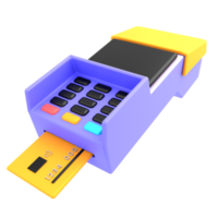 negocio de iconos 3d, lector de tarjetas de pago png