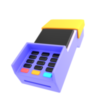 3d render of credit card reader icon png