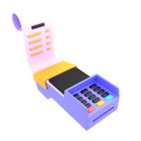 3d render ilustración pos terminal para pago de facturas png