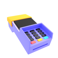 3d render of credit card reader icon png