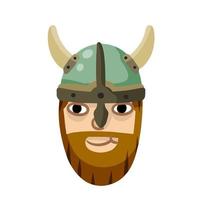 Viking. Cute face of a warrior. vector