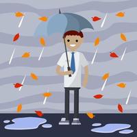 Protection from Bad autumn weather vector