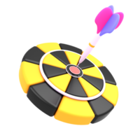 3d icon dart board with arrow for business target png