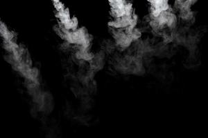 polvo abstracto o efecto de humo aislado sobre fondo negro foto