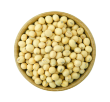 Soy beans in bowl wood top view png