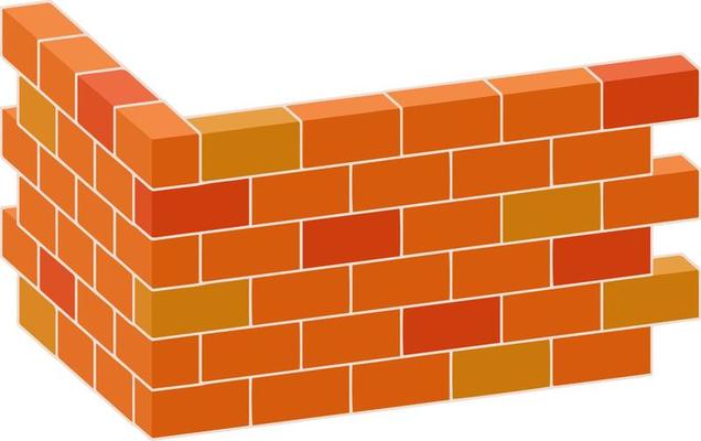 Red brick wall of house.
