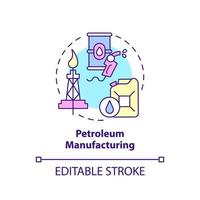 Petroleum manufacturing concept icon. Oil patch. Business subsector abstract idea thin line illustration. Isolated outline drawing. Editable stroke. vector