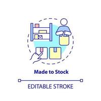 Made to stock concept icon. Customer demand and forecasts. Type of products abstract idea thin line illustration. Isolated outline drawing. Editable stroke. vector