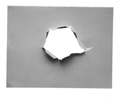 collection of torn paper with the curled ripped sides. a round black hole of torn on the white paper. realistic torn paper with the ripped edges for copy space and text. png