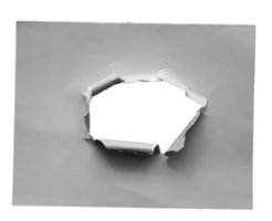 collection of torn paper with the curled ripped sides. a round black hole of torn on the white paper. realistic torn paper with the ripped edges for copy space and text. png