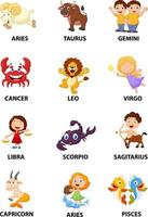 Cute cartoon zodiac vector