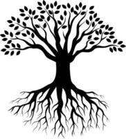 Tree silhouette isolated on white background vector