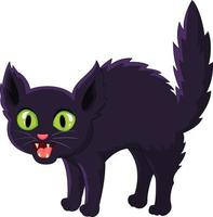 Frightened cartoon black cat vector