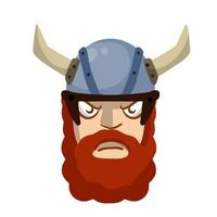 Viking. Cute face of a warrior. vector