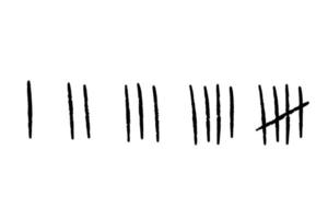 Tally marks. Prison sticks lines counter on wall. Jail sign. Scratch Five line. vector