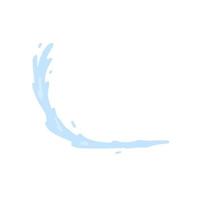 Jet of water. Abstract blue curved shape. Splash and spray liquid. Flat illustration vector