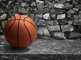 Basketball for sports on marble table top stone photo