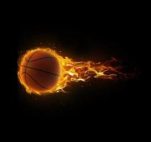 baloncesto en llamas sobre fondo negro foto